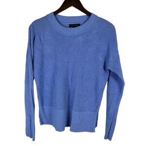 Banana Republic Oversized Crew Neck Linen Blend Sweater Blue M Minimalist Preppy